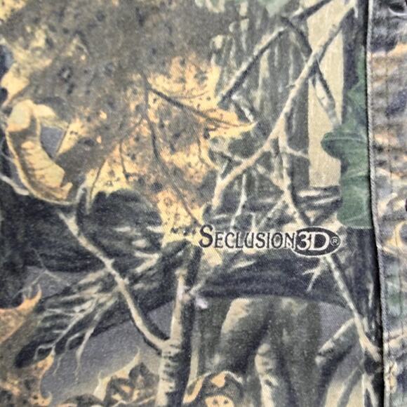Cabela's Camouflage Button Up Mens L Tall Seclusion 3D Camo Long Sleeve Shirt - Picture 5 of 13